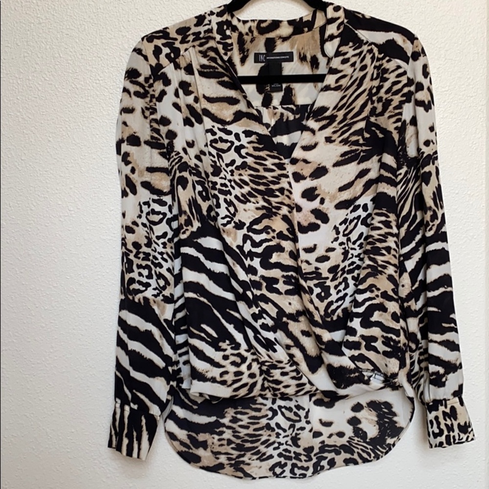 INC International Concepts | Black/Nude Blouse